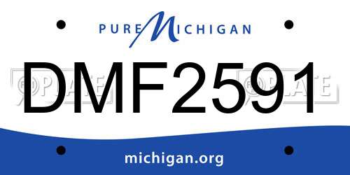 DMF2591 Michigan License Plate