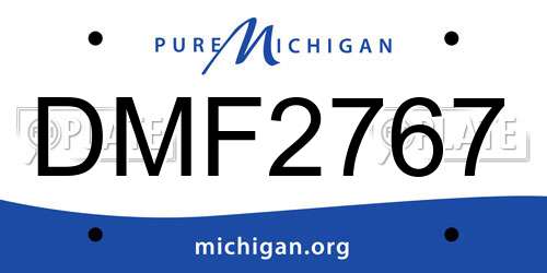DMF2767 Michigan License Plate