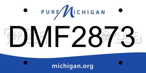 DMF2873 Michigan License Plate