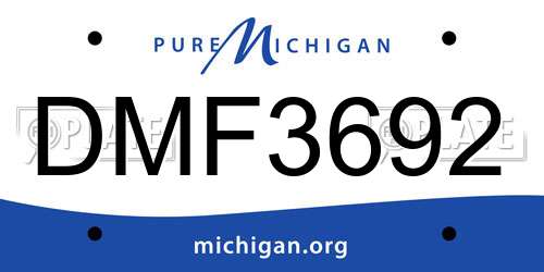 DMF3692 Michigan License Plate