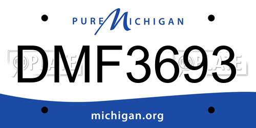DMF3693 Michigan License Plate