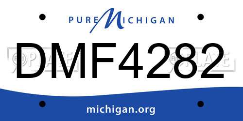 DMF4282 Michigan License Plate