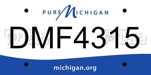 DMF4315 Michigan License Plate