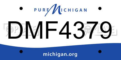 DMF4379 Michigan License Plate
