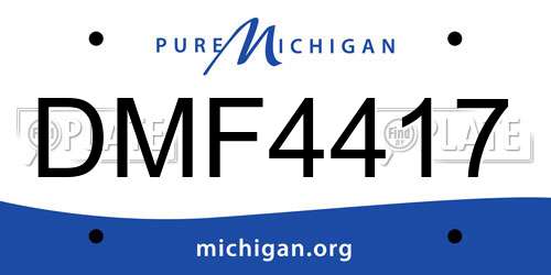 DMF4417 Michigan License Plate