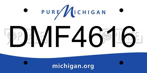 DMF4616 Michigan License Plate