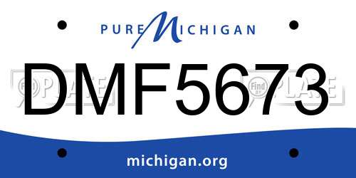 DMF5673 Michigan License Plate