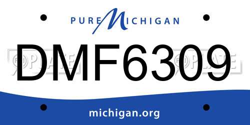 DMF6309 Michigan License Plate