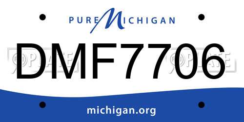 DMF7706 Michigan License Plate
