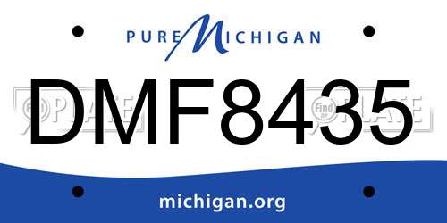 DMF8435 Michigan License Plate