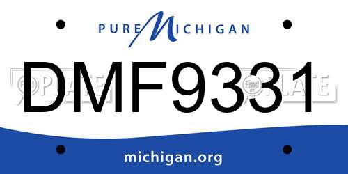 DMF9331 Michigan License Plate