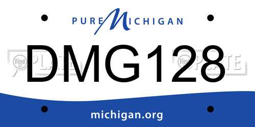 DMG128 Michigan License Plate