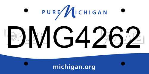 DMG4262 Michigan License Plate