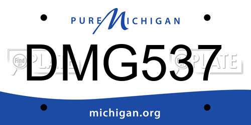 DMG537 Michigan License Plate