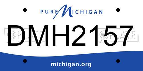DMH2157 Michigan License Plate