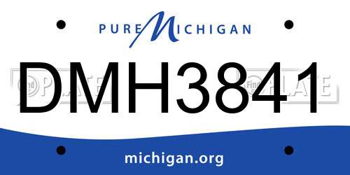 DMH3841 Michigan License Plate