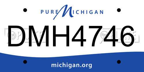 DMH4746 Michigan License Plate