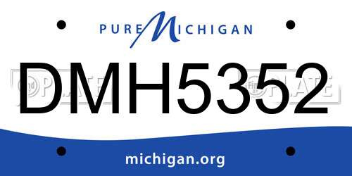DMH5352 Michigan License Plate