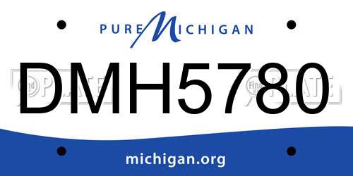 DMH5780 Michigan License Plate