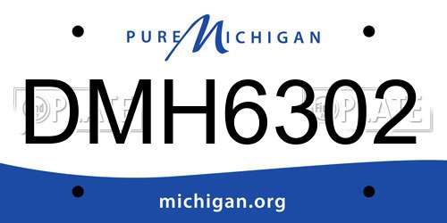 DMH6302 Michigan License Plate
