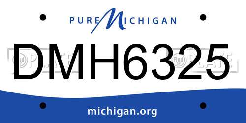 DMH6325 Michigan License Plate