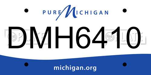 DMH6410 Michigan License Plate