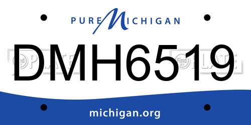 DMH6519 Michigan License Plate
