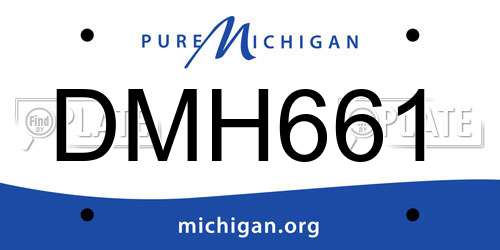 DMH661 Michigan License Plate