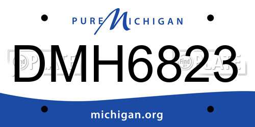 DMH6823 Michigan License Plate
