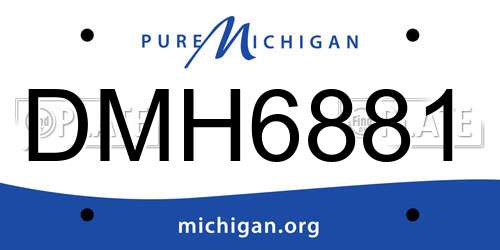 DMH6881 Michigan License Plate