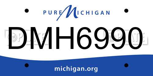 DMH6990 Michigan License Plate