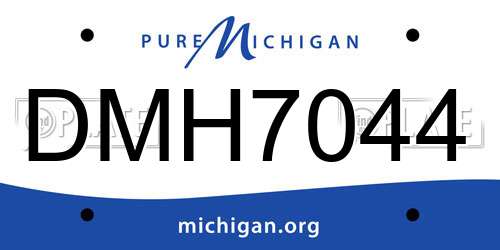 DMH7044 Michigan License Plate