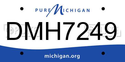 DMH7249 Michigan License Plate