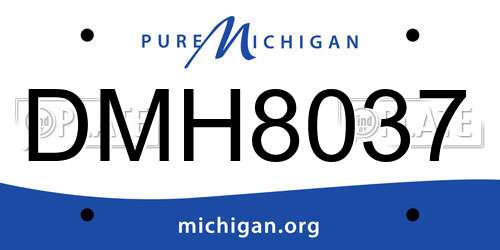 DMH8037 Michigan License Plate