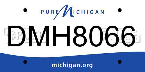 DMH8066 Michigan License Plate