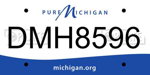 DMH8596 Michigan License Plate