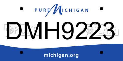DMH9223 Michigan License Plate
