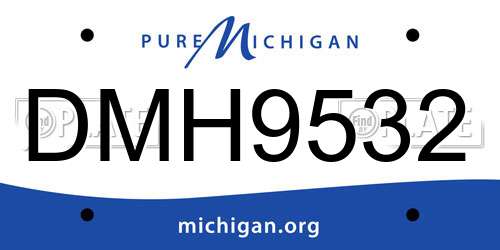 DMH9532 Michigan License Plate