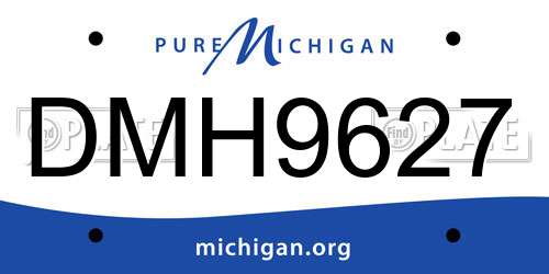 DMH9627 Michigan License Plate