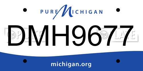 DMH9677 Michigan License Plate