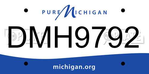 DMH9792 Michigan License Plate