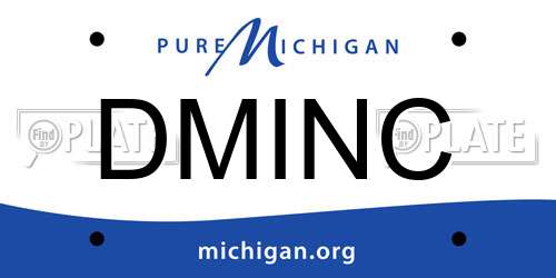 DMINC Michigan License Plate