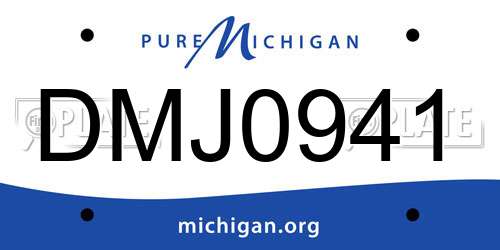 DMJ0941 Michigan License Plate