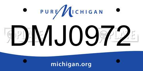 DMJ0972 Michigan License Plate