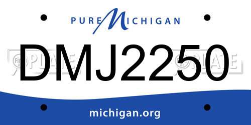 DMJ2250 Michigan License Plate
