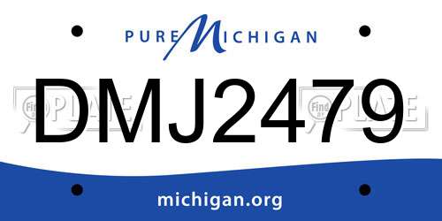 DMJ2479 Michigan License Plate