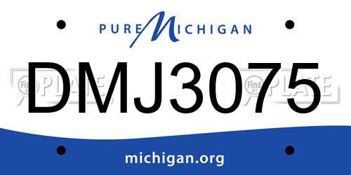 DMJ3075 Michigan License Plate