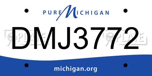 DMJ3772 Michigan License Plate