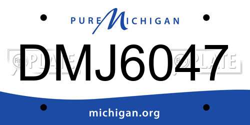 DMJ6047 Michigan License Plate