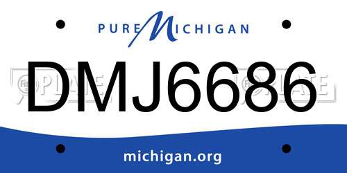 DMJ6686 Michigan License Plate